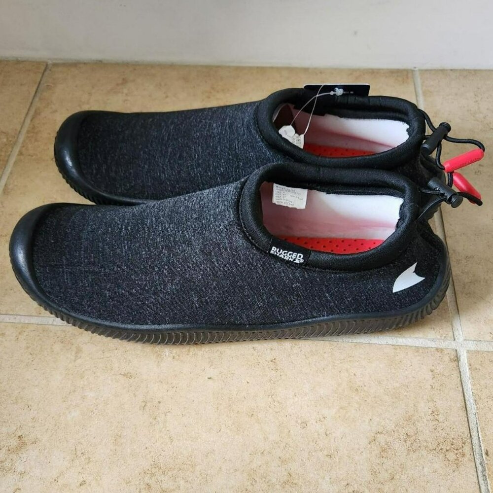 Rugged Shark Mens Black Water Shoes Sz 9 NWT beach vacation summer kayak lake
